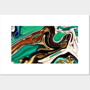 Green Abstract marble Posters and Art